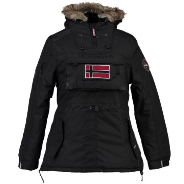 Geografische Noorwegen - Parka De Mujer Baby Negro Zwart