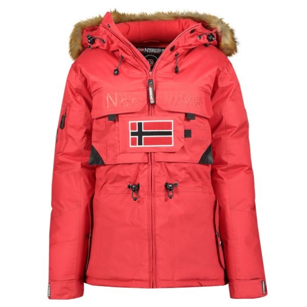 Geografische Noorwegen - Bank Parka De Hombre Rojo Rood
