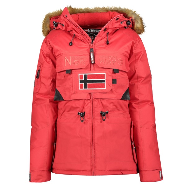 Geografische Noorwegen - Bank Parka De Hombre Rojo Rood