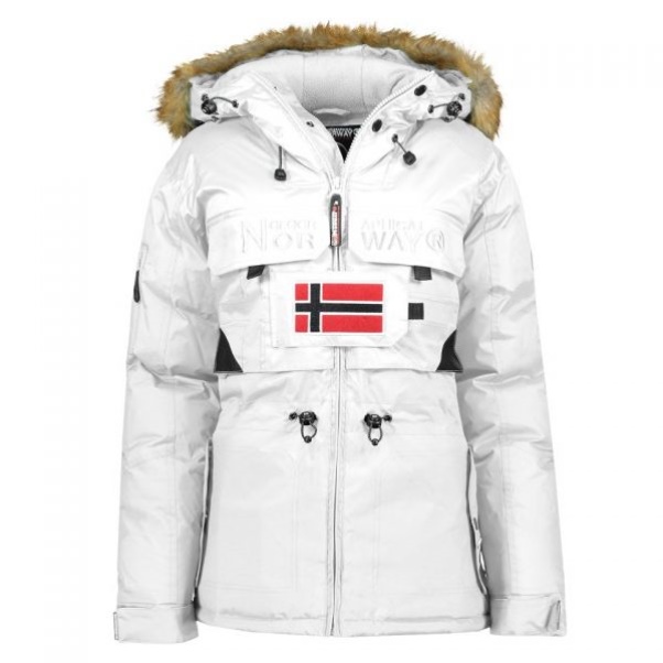 Geografisch Noorwegen - Parka De Mujer Bellaciao Blanco Wit
