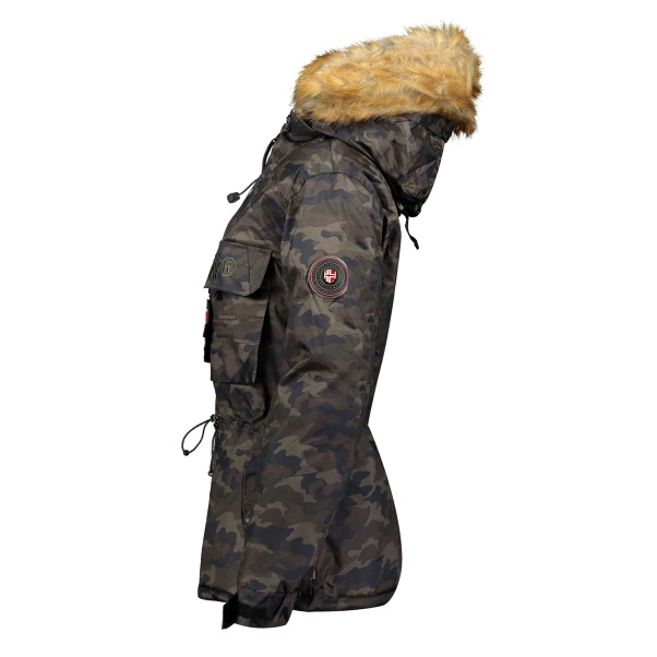 Geografisch Noorwegen - Parka De Mujer Bellaciao Camo Caqui Kaki