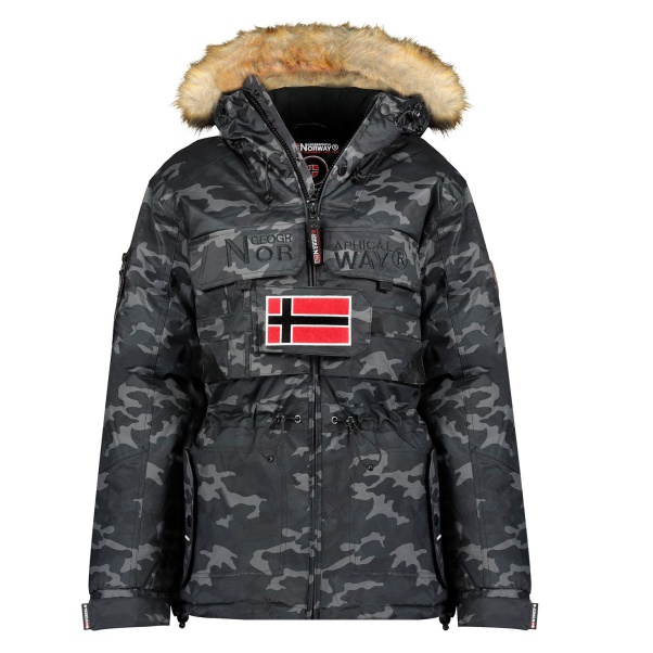 Geografische Noorwegen - Parka De Mujer Bellaciao Camo Negro Zwart