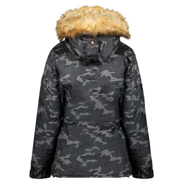 Geografische Noorwegen - Parka De Mujer Bellaciao Camo Negro Zwart