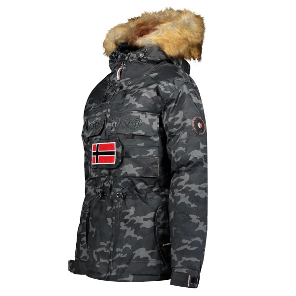 Geografische Noorwegen - Parka De Mujer Bellaciao Camo Negro Zwart