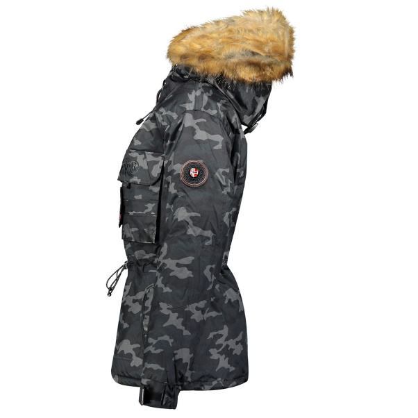 Geografische Noorwegen - Parka De Mujer Bellaciao Camo Negro Zwart