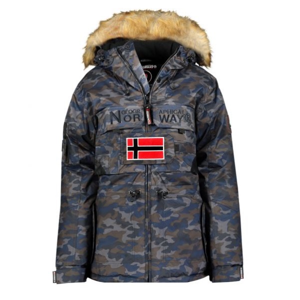 Geografische Noorwegen - Parka De Mujer Bellaciao Camo Azul Marino Navy