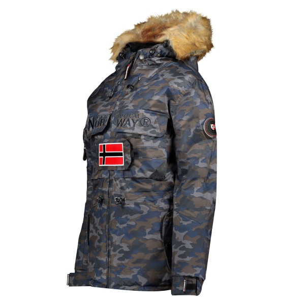 Geografische Noorwegen - Parka De Mujer Bellaciao Camo Azul Marino Navy