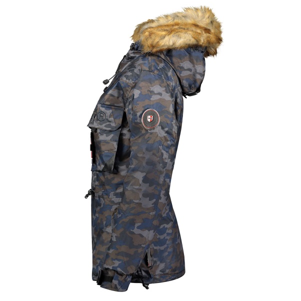 Geografische Noorwegen - Parka De Mujer Bellaciao Camo Azul Marino Navy