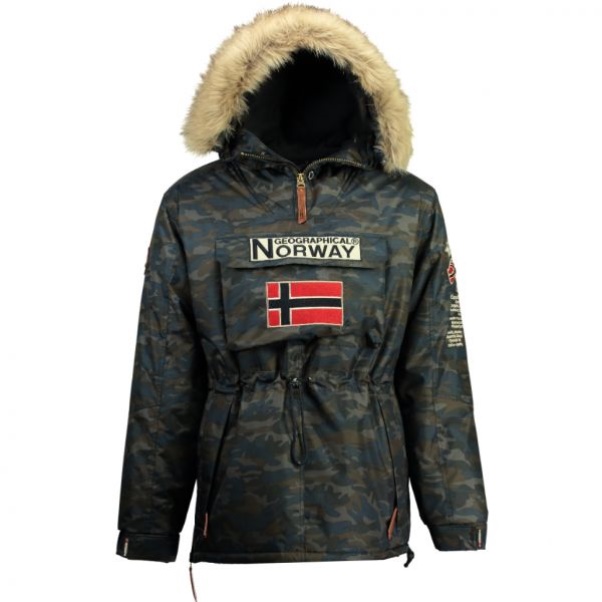 Geografische Noorwegen - Parka De Hombre Boemerang Camo Azul Marino Marine