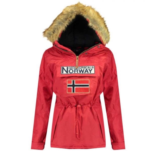 Geografisch Noorwegen - Parka De Mujer Boomera Rojo Rood