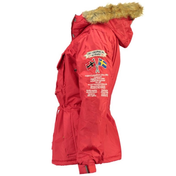 Geografisch Noorwegen - Parka De Mujer Boomera Rojo Rood