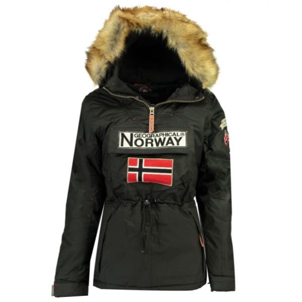 Geografische Noorwegen - Parka De Mujer Boomera Negro Zwart