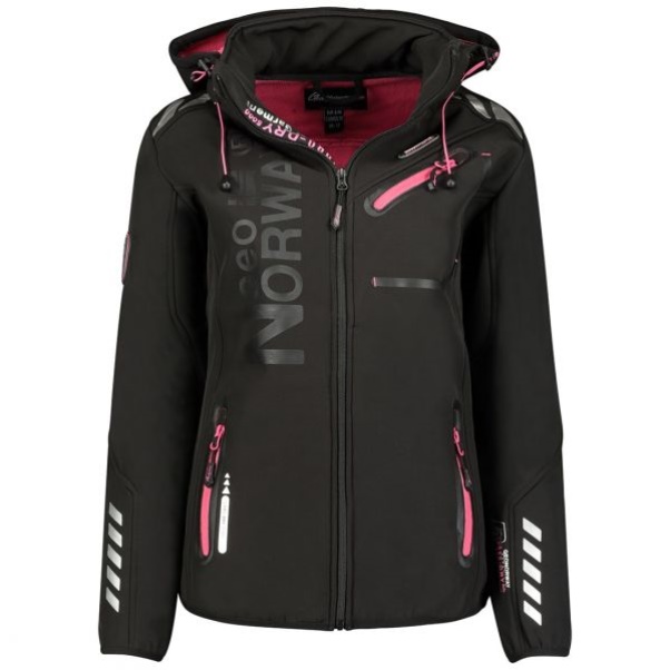 Geografisch Noorwegen - Chaqueta Softshell De Mujer Reine Negro / Llamativo Rosa Rosa