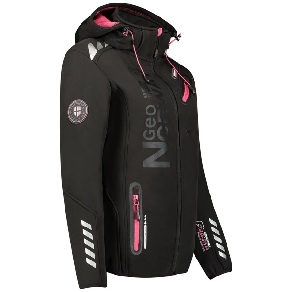 Geografisch Noorwegen - Chaqueta Softshell De Mujer Reine Negro / Llamativo Rosa Rosa