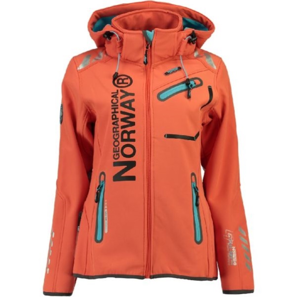 Geografisch Noorwegen - Chaqueta Softshell De Mujer Reine Koraalkoraal